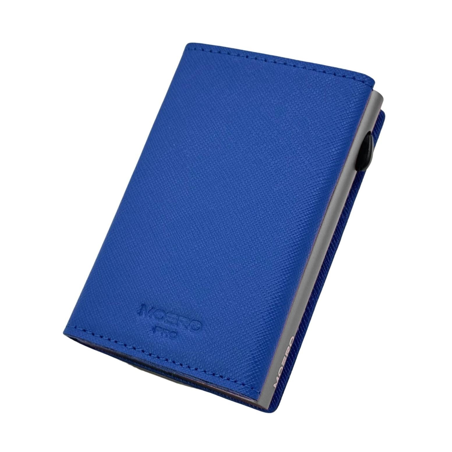 Moero Linea PRO PRO Saffiano portafoglio Blu Shock RFID antigraffio