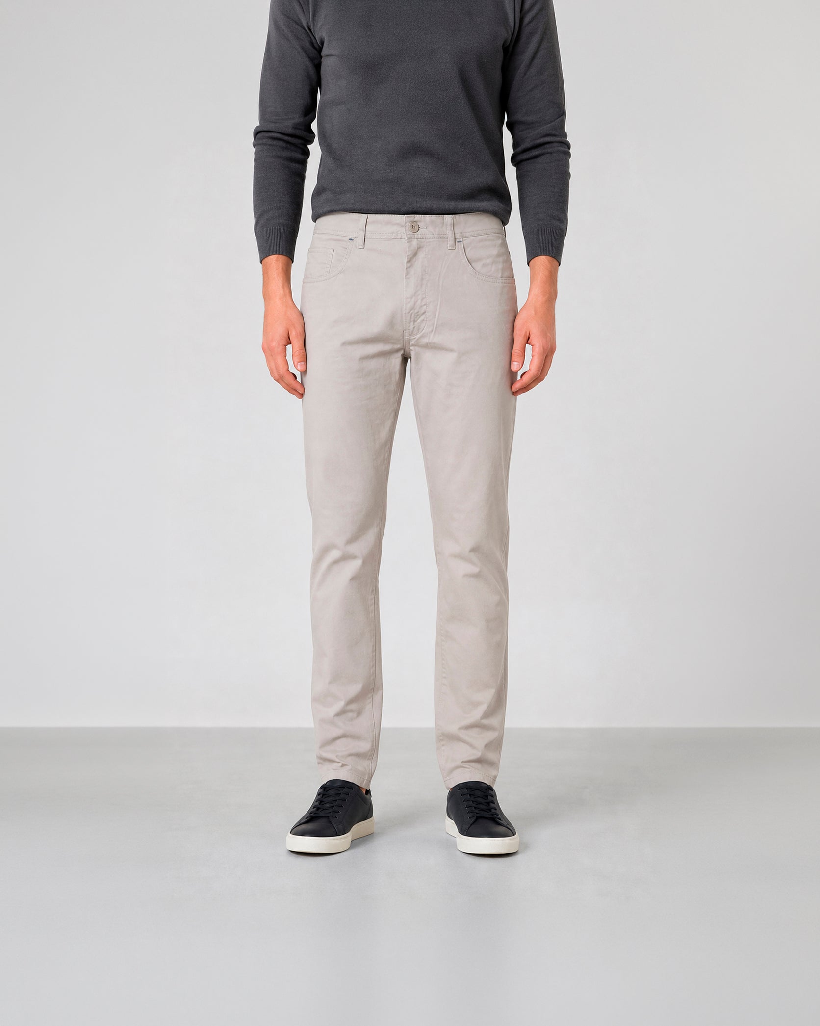Miguel Bellido Pantalones Pantalón casual 5 bolsillos pantaloni grigio pietra cotone elasticizzato