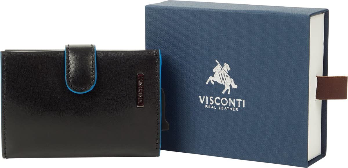 Visconti Slim portafoglio porta carte nero blu RFID