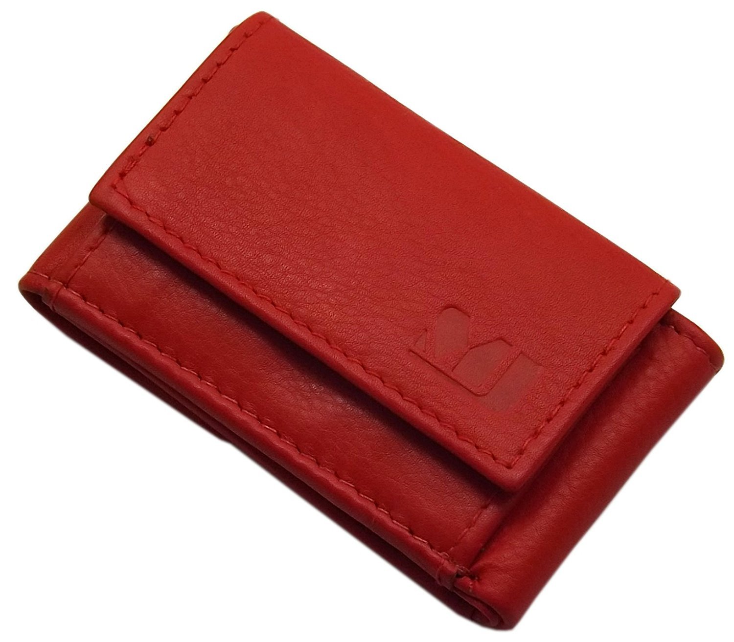 myledershop Herren Geldbörsen Piccolo portafoglio da uomo in pelle di vitello rosso