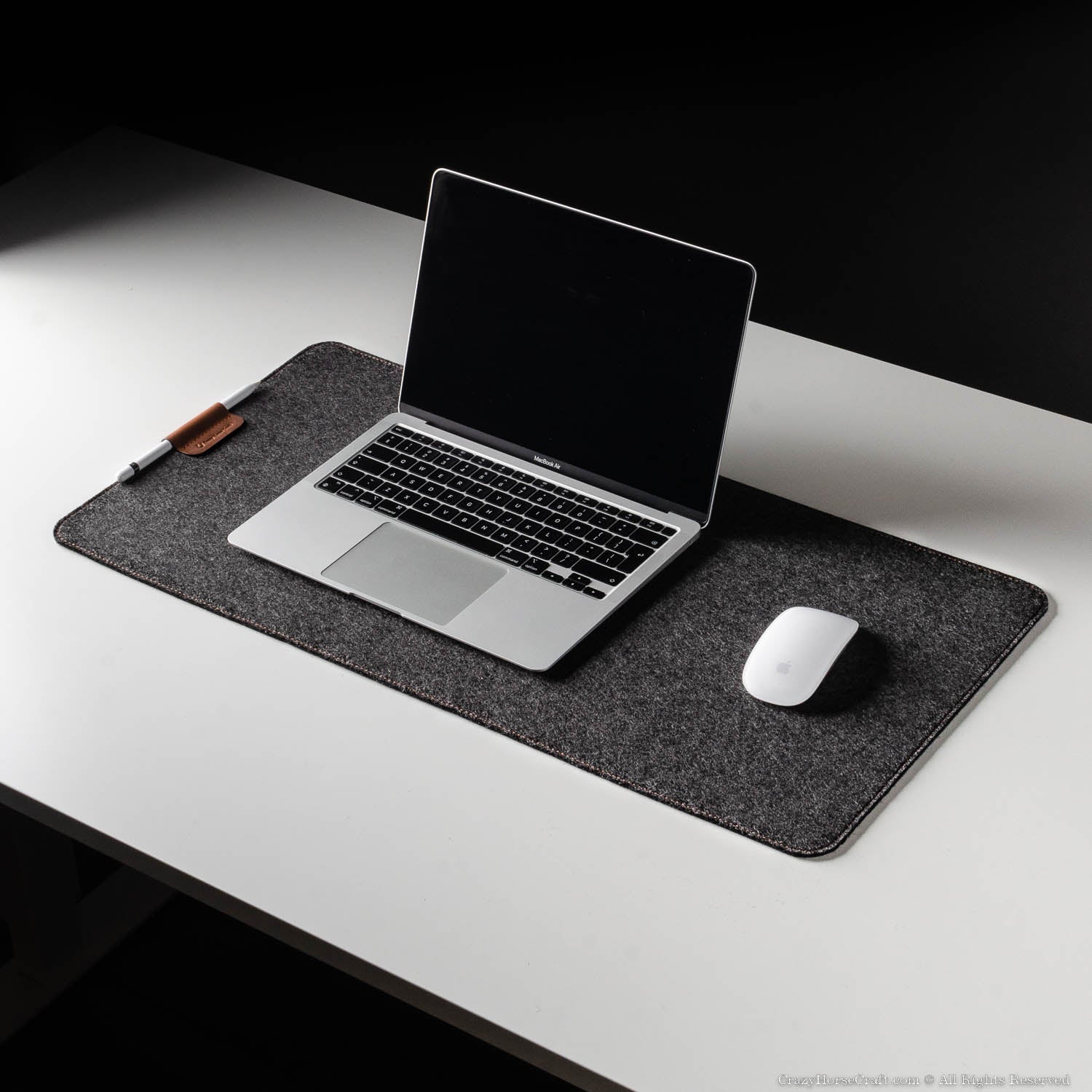 Crazy Horse Craft Desk Accessories 100% Wool Felt Desk Mat tappetino Alpine Green