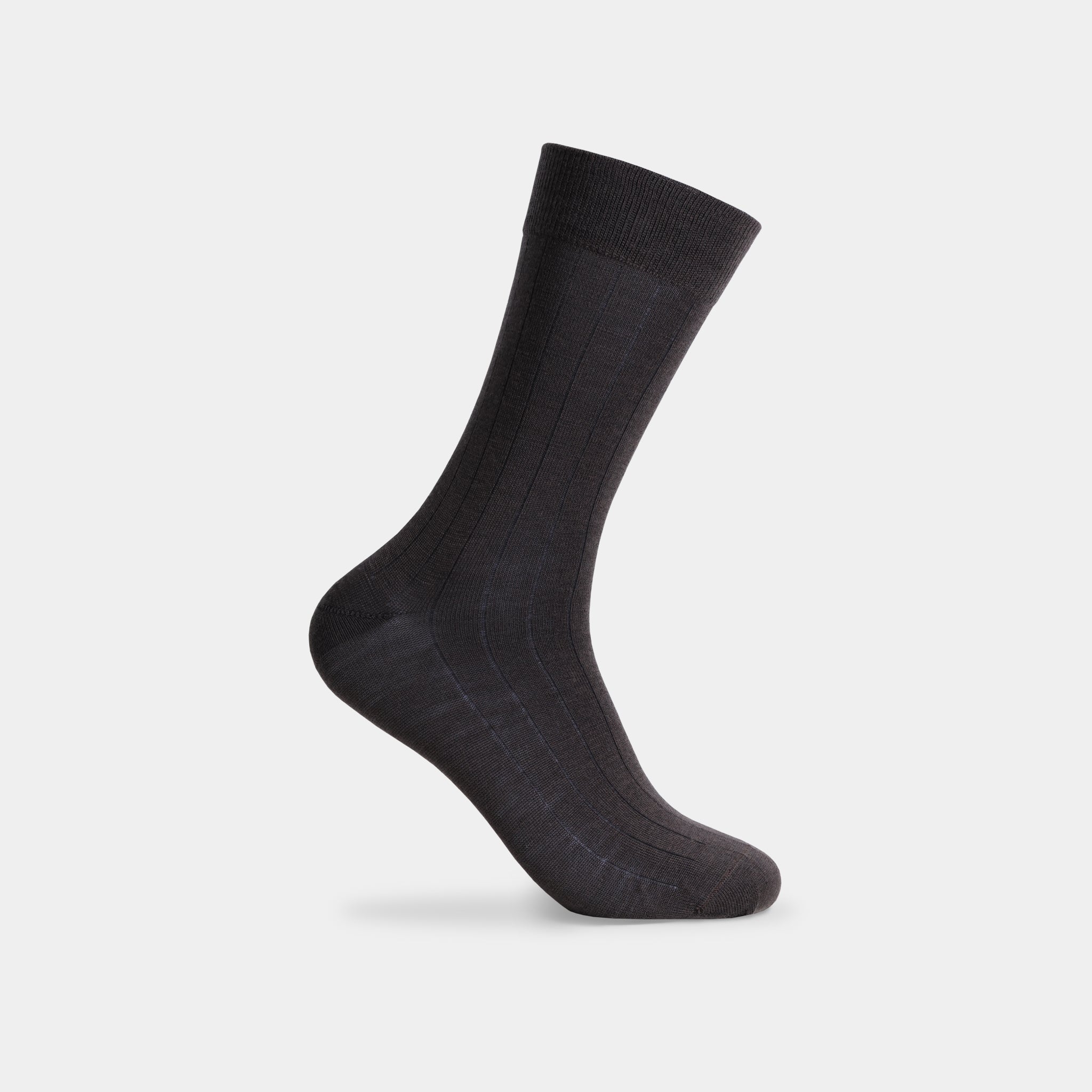 Miguel Bellido Calcetines calzini corti marrone scuro in lana merino