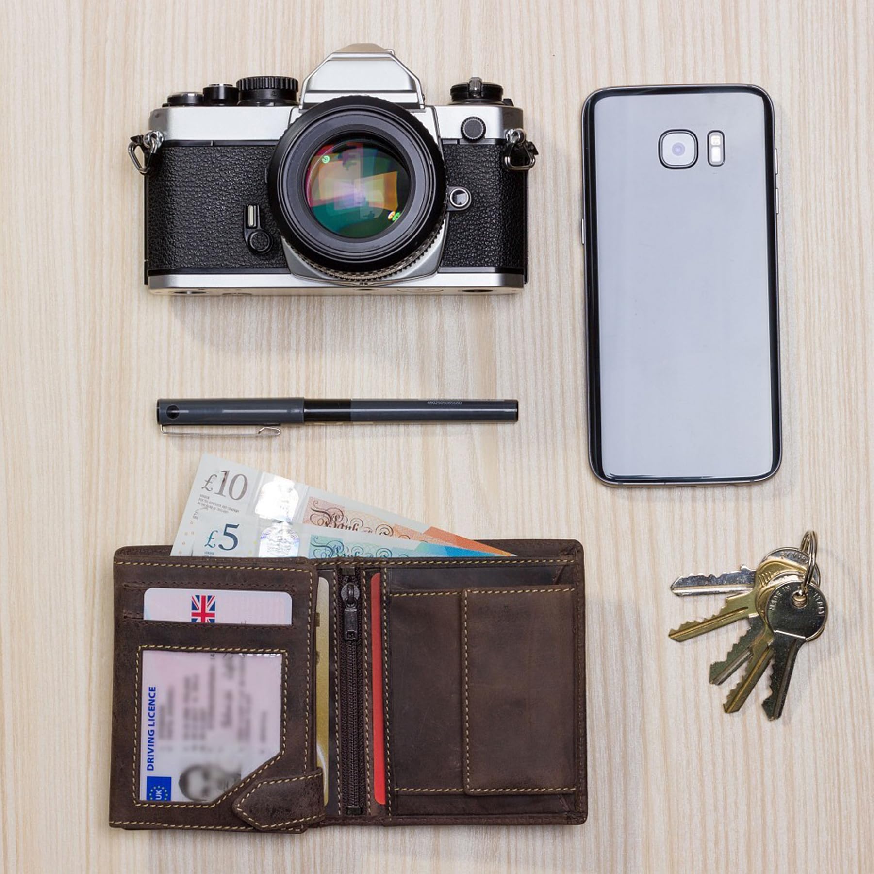 Visconti Hunters Wallets 708 Spear portafoglio uomo Olio Marrone Chiaro RFID