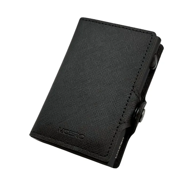 Moero Linea Classic Classic Zip Saffiano portafoglio nero 13 carte RFID