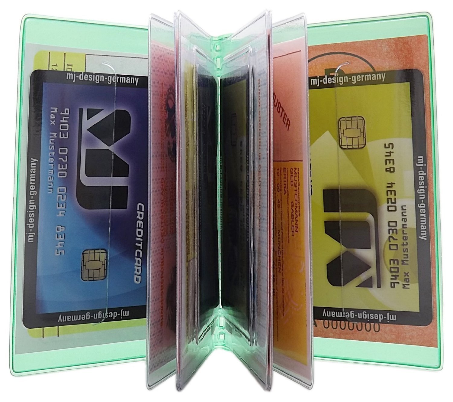 myledershop Karten- und Ausweisetuis MJ-Design-Germany porta carte 12 scomparti colori assortiti