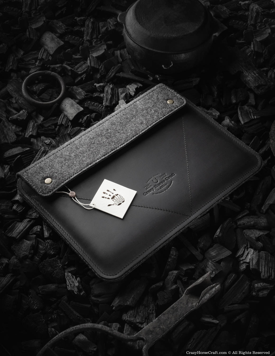 Crazy Horse Craft MacBook Cases Custodia MacBook Air 13 pollici carbone nero in pelle