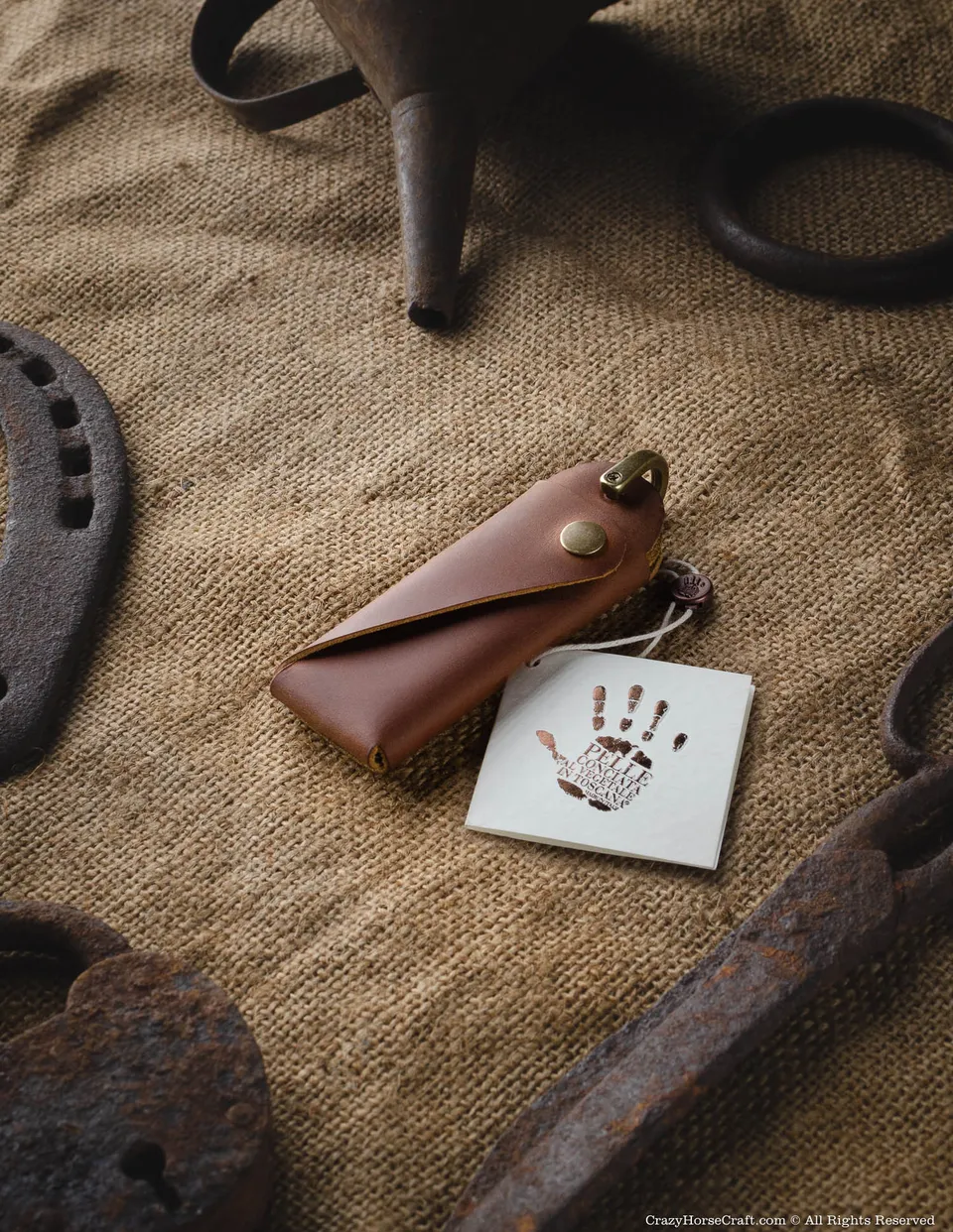 Crazy Horse Craft Minimalist Series Minimalist Leather Key Organiser/Holder portachiavi pelle Classic Brown