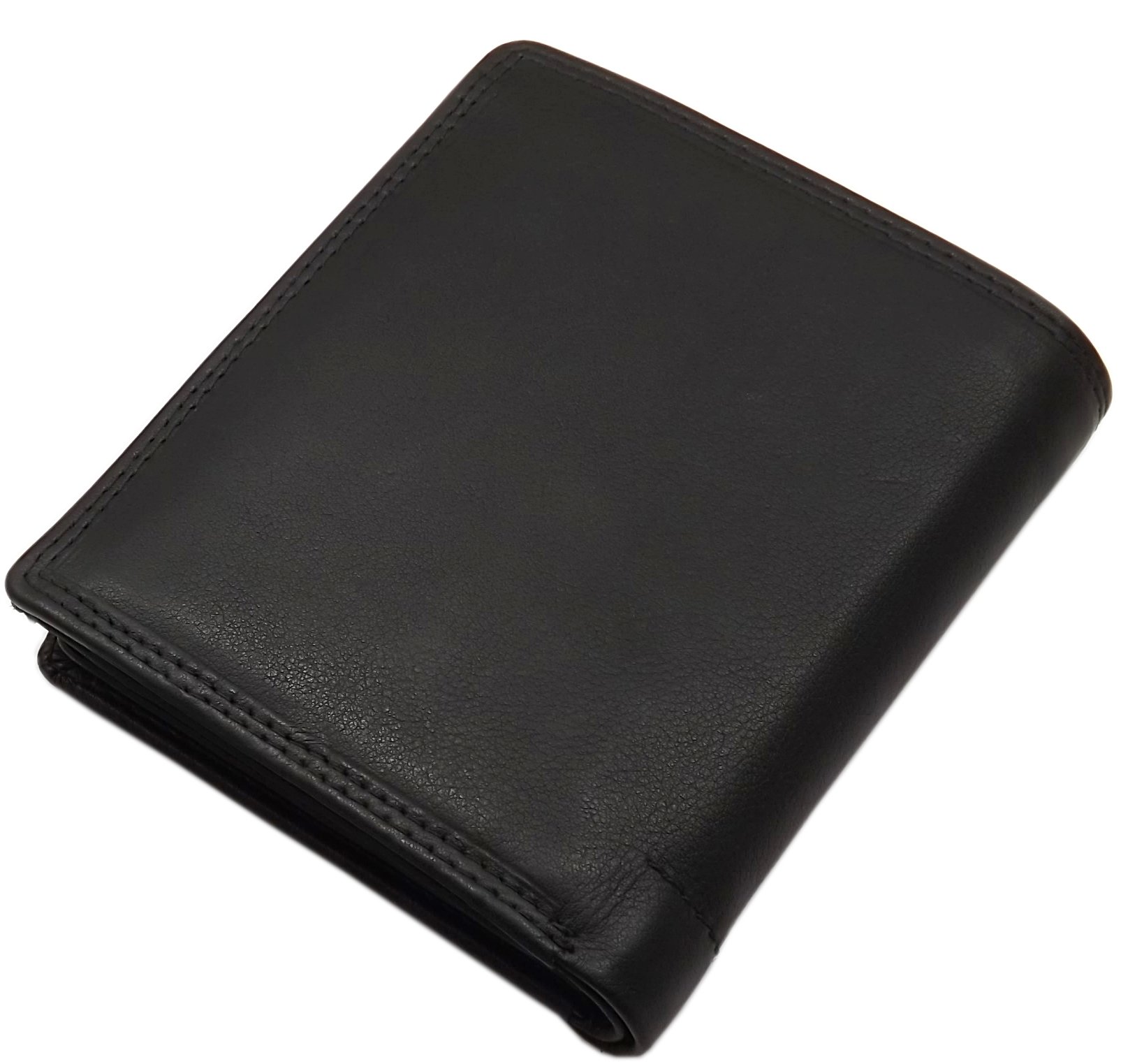 myledershop Herren Geldbörsen portafoglio verticale nero RFID