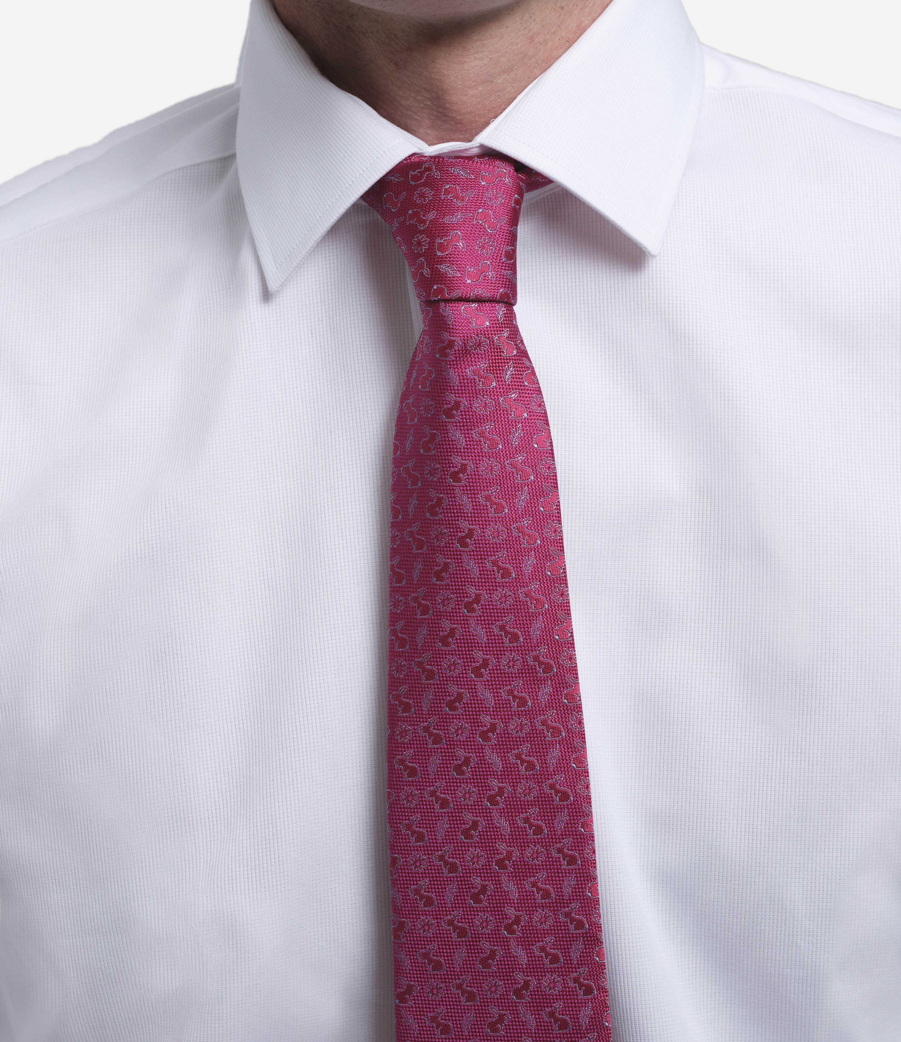 Miguel Bellido Corbatas Corbata de seda natural con micromotivos cravatta rosa, seta jacquard