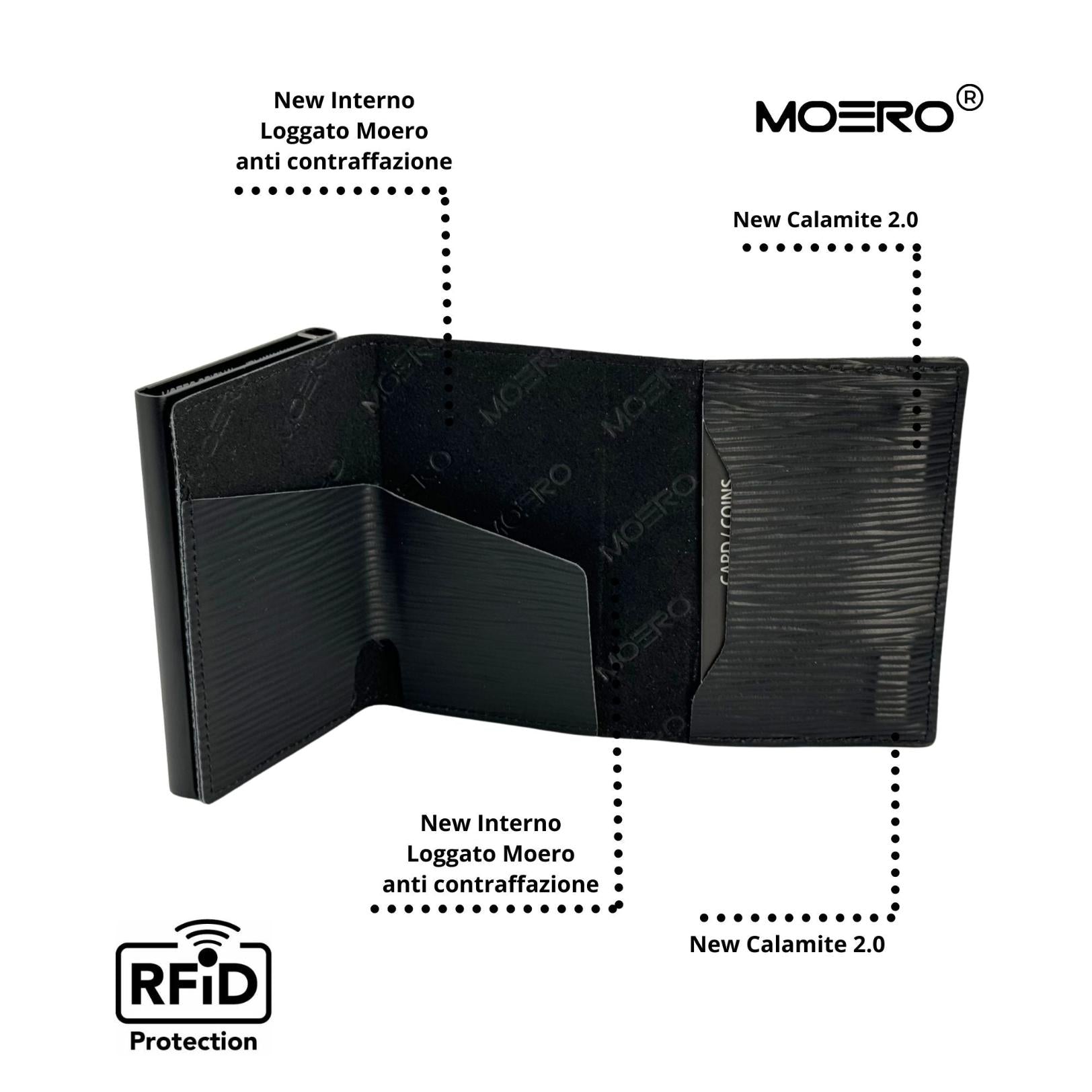 Moero Linea PRO PRO Zip EPI portafoglio nero RFID