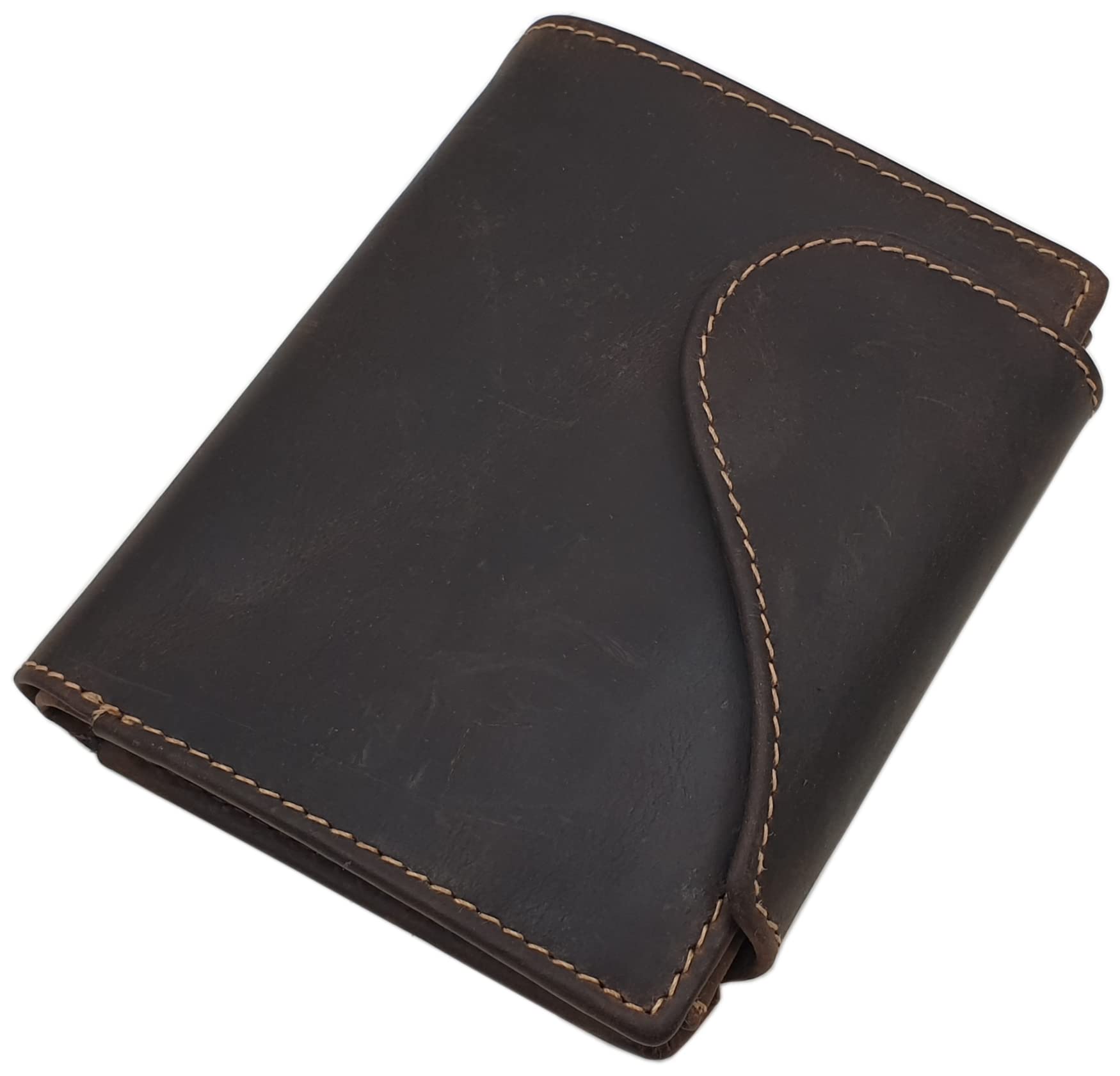myledershop Damen Geldbörsen Vacchetta portafoglio donna Marrone RFID
