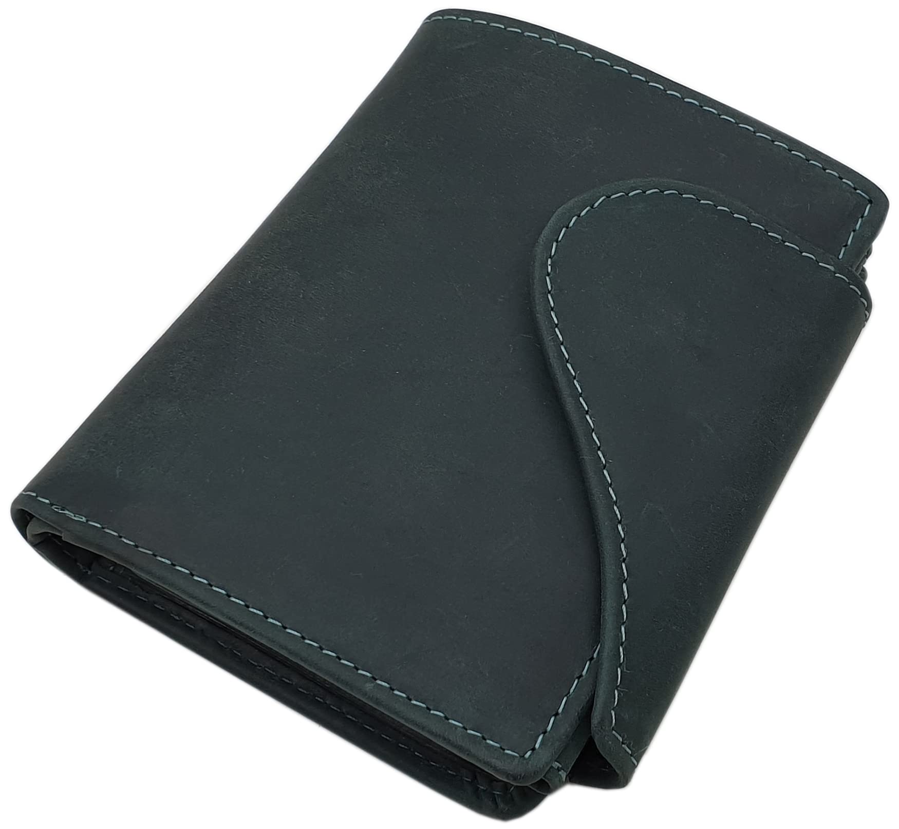 myledershop Damen Geldbörsen portafoglio verticale donna verde scuro RFID