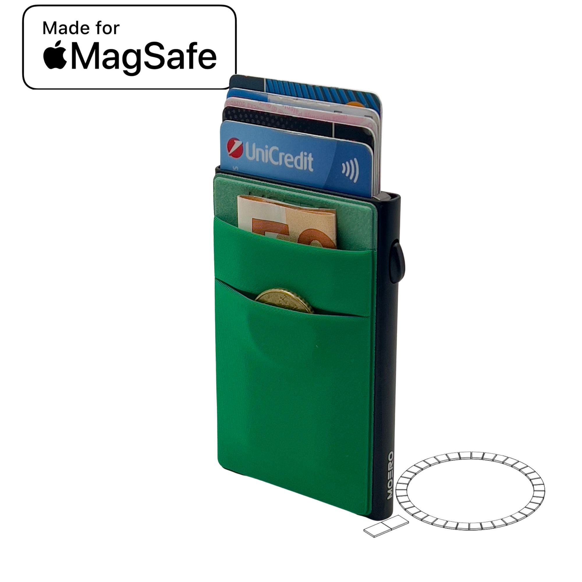 Moero Linea M2 Mag 2 portafoglio magnetico Black con anello universale
