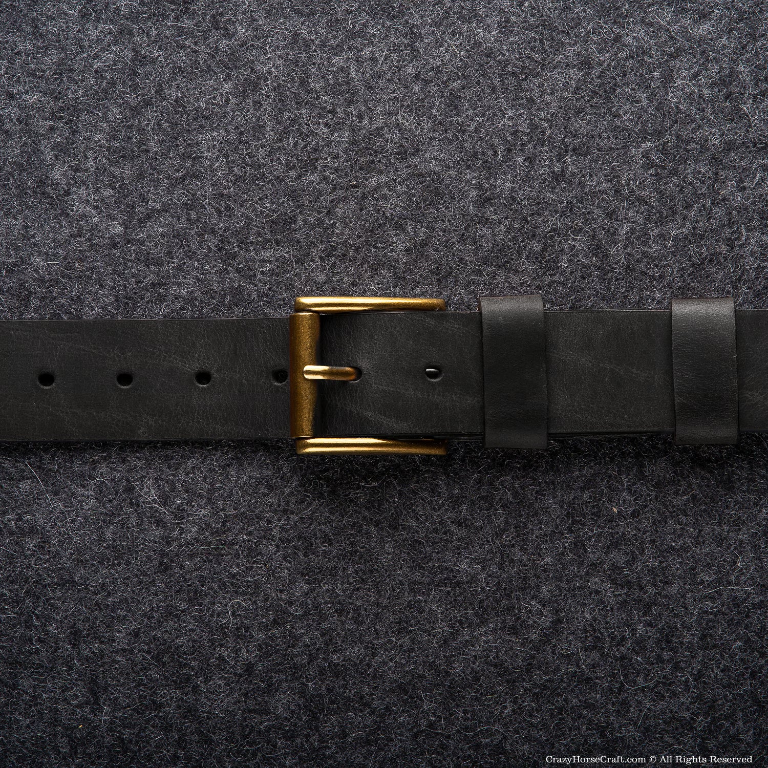 Crazy Horse Craft Belts cintura in pelle nera carbon black