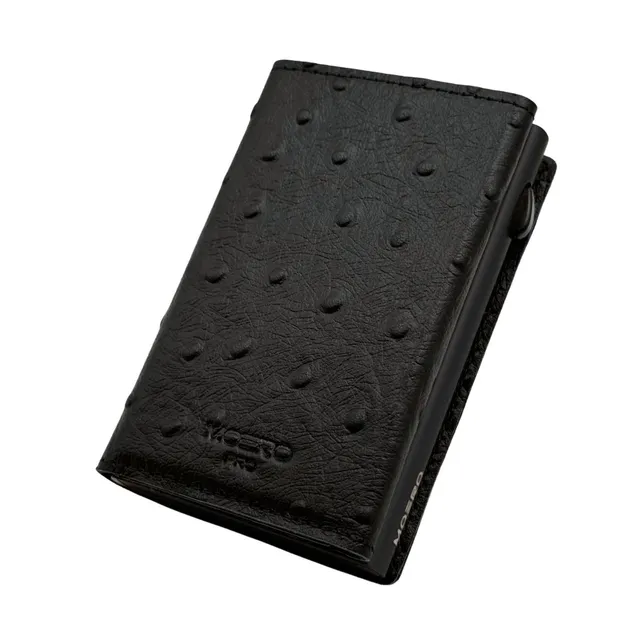 Moero Linea PRO PRO Zip Struzzo portafoglio nero RFID