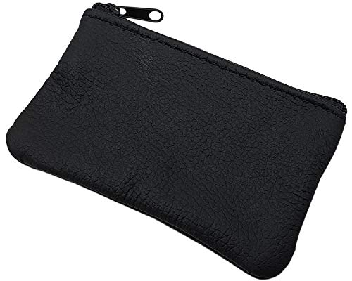 myledershop Schlüsseltaschen portachiavi in pelle nero con zip
