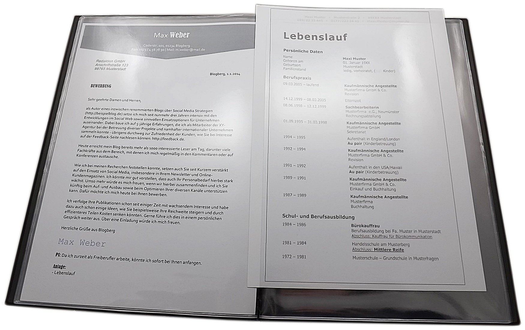 myledershop Ausweismappen Information Mappe DIN A4 12 scomparti nero