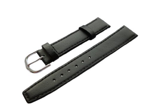 myledershop Uhrenarmbänder 18mm cinturino orologio nero pelle di vitello