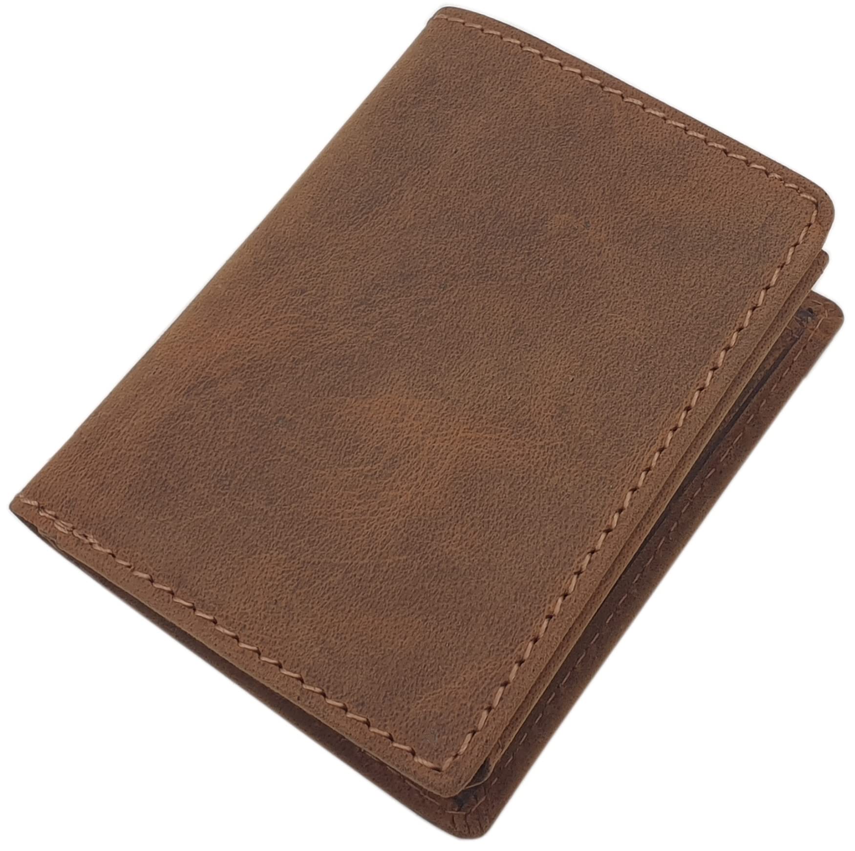 myledershop Herren Geldbörsen piccolo portafoglio uomo marrone pelle bufalo RFID NFC