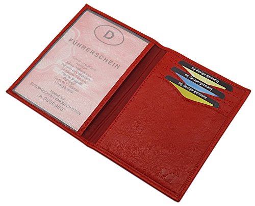 myledershop Karten- und Ausweisetuis porta carte d'identità rosso
