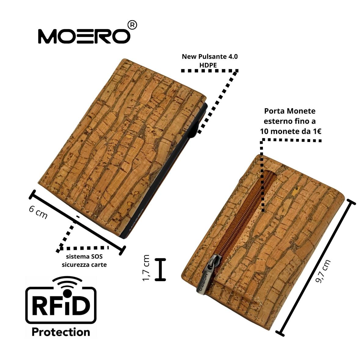 Moero Linea PRO Zip Sughero di Sardegna portafoglio naturale RFID