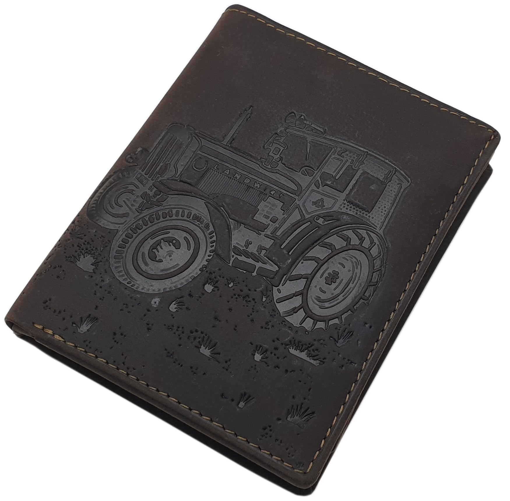 myledershop Herren Geldbörsen Modello 2 Orizzontale Cognac portafoglio uomo pelle bufalo RFID