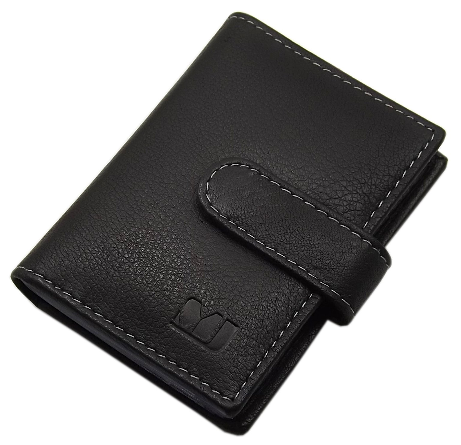 myledershop Kredit- und Visitenkartenetuis porta carte Marrone 22 scomparti pelle bufalo