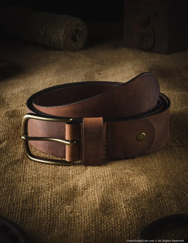 Crazy Horse Craft Belts cintura in pelle marrone taglia M conciata al vegetale