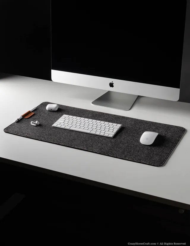Crazy Horse Craft Desk Accessories 100% Wool Felt Desk Mat tappetino Alpine Green