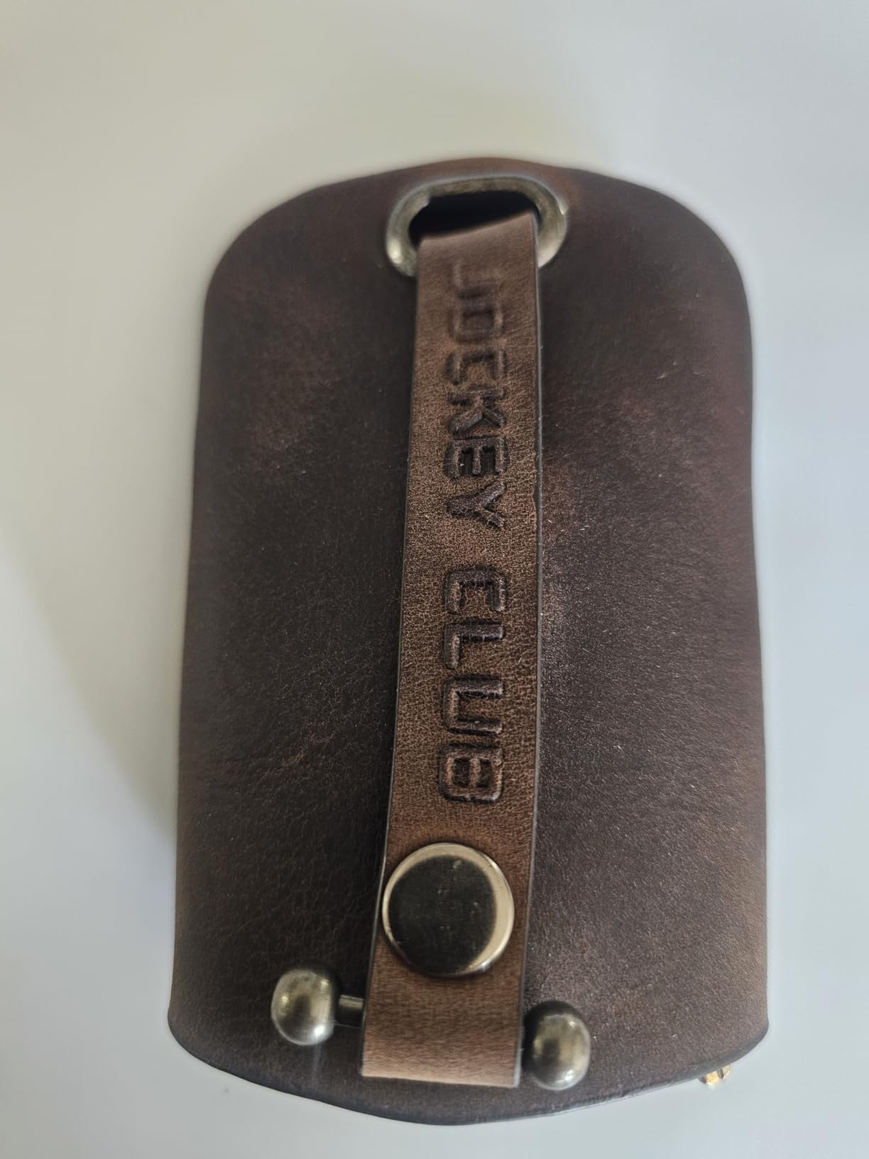myledershop Schlüsseltaschen Sacchetto chiave in pelle di bufalo Cognac portachiavi con tasca