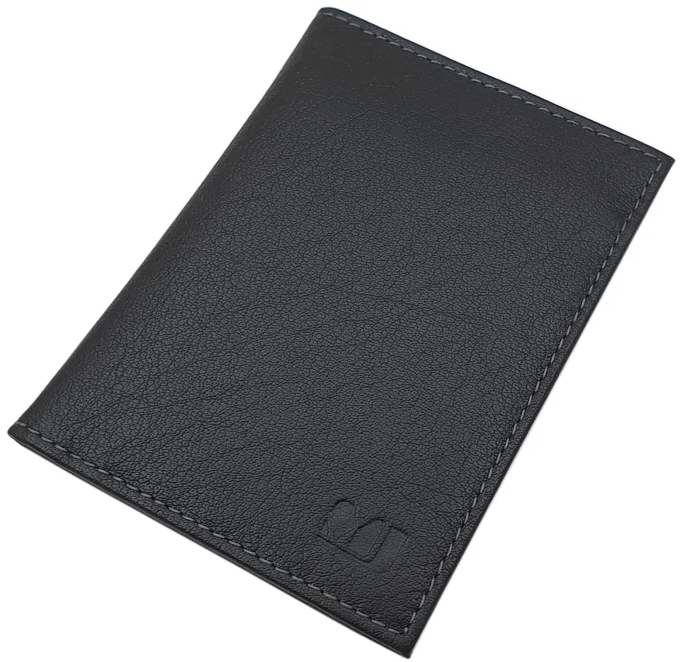 myledershop Karten- und Ausweisetuis portacarte nero RFID pelle di bufalo