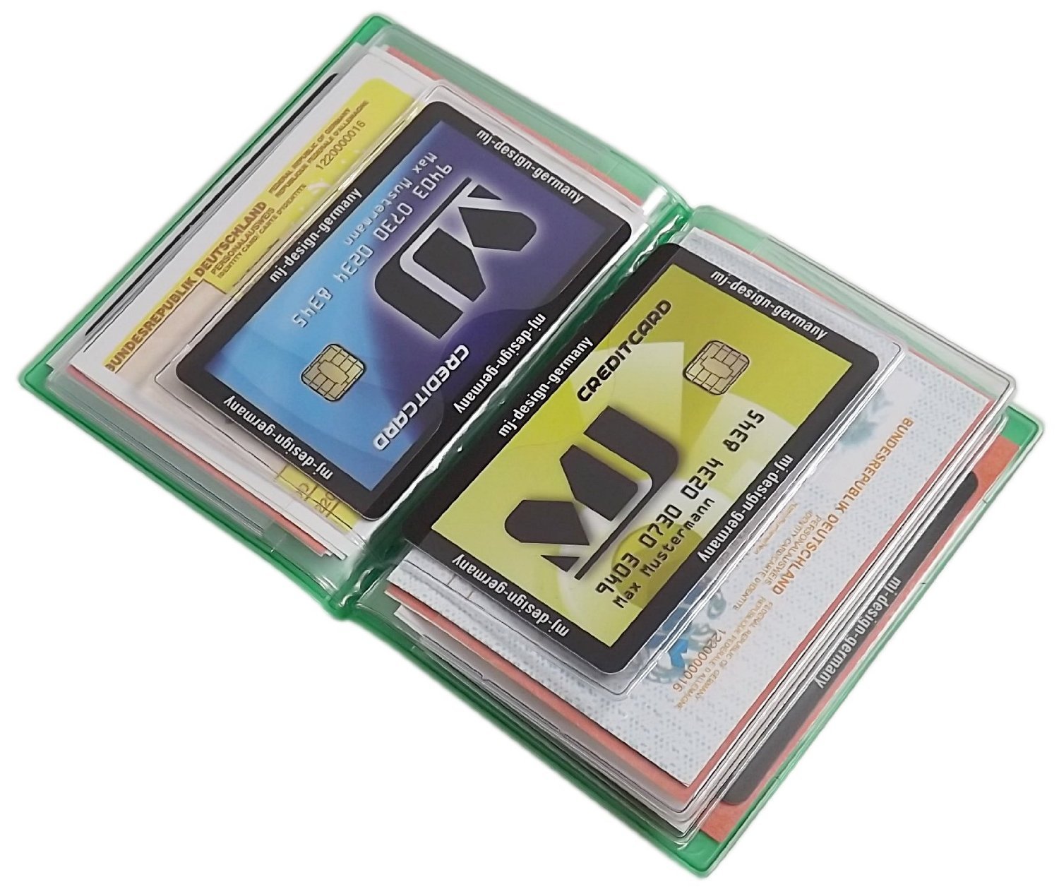 myledershop Karten- und Ausweisetuis MJ-Design-Germany porta carte 12 scomparti colori assortiti