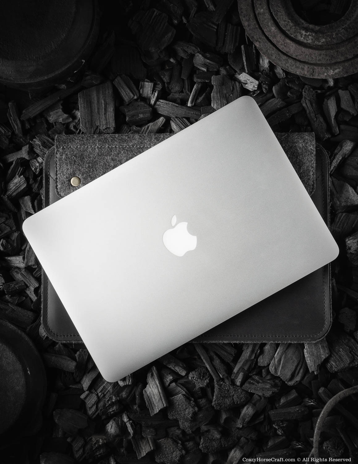 Crazy Horse Craft MacBook Cases Custodia MacBook Air 13 pollici carbone nero in pelle