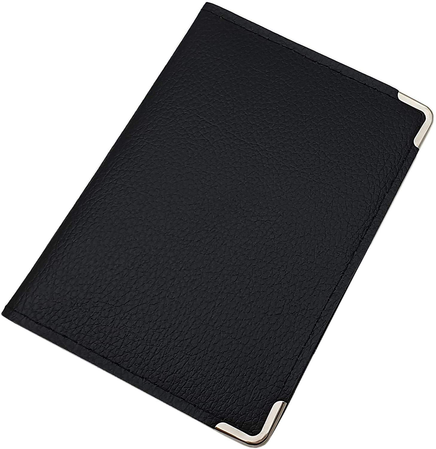 myledershop Karten- und Ausweisetuis portadocumenti nero con angoli metallici