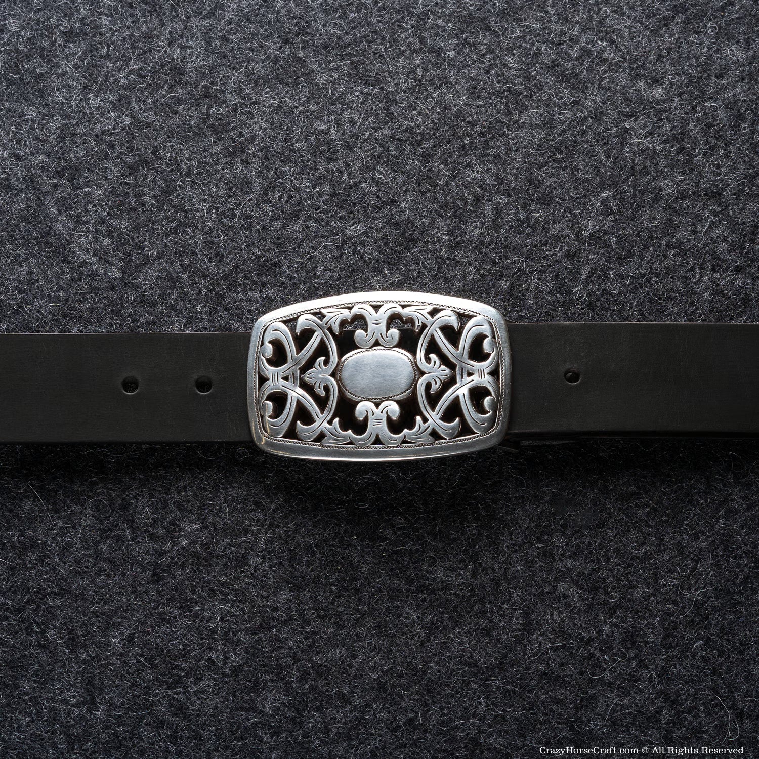 Crazy Horse Craft Belts Vegetable Tanned Leather Belt cintura nera Carbon Black