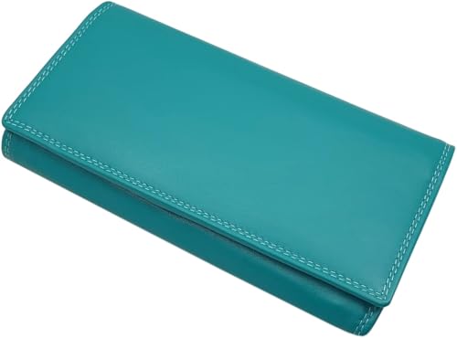 myledershop Damen Geldbörsen portafoglio grande nero RFID NFC