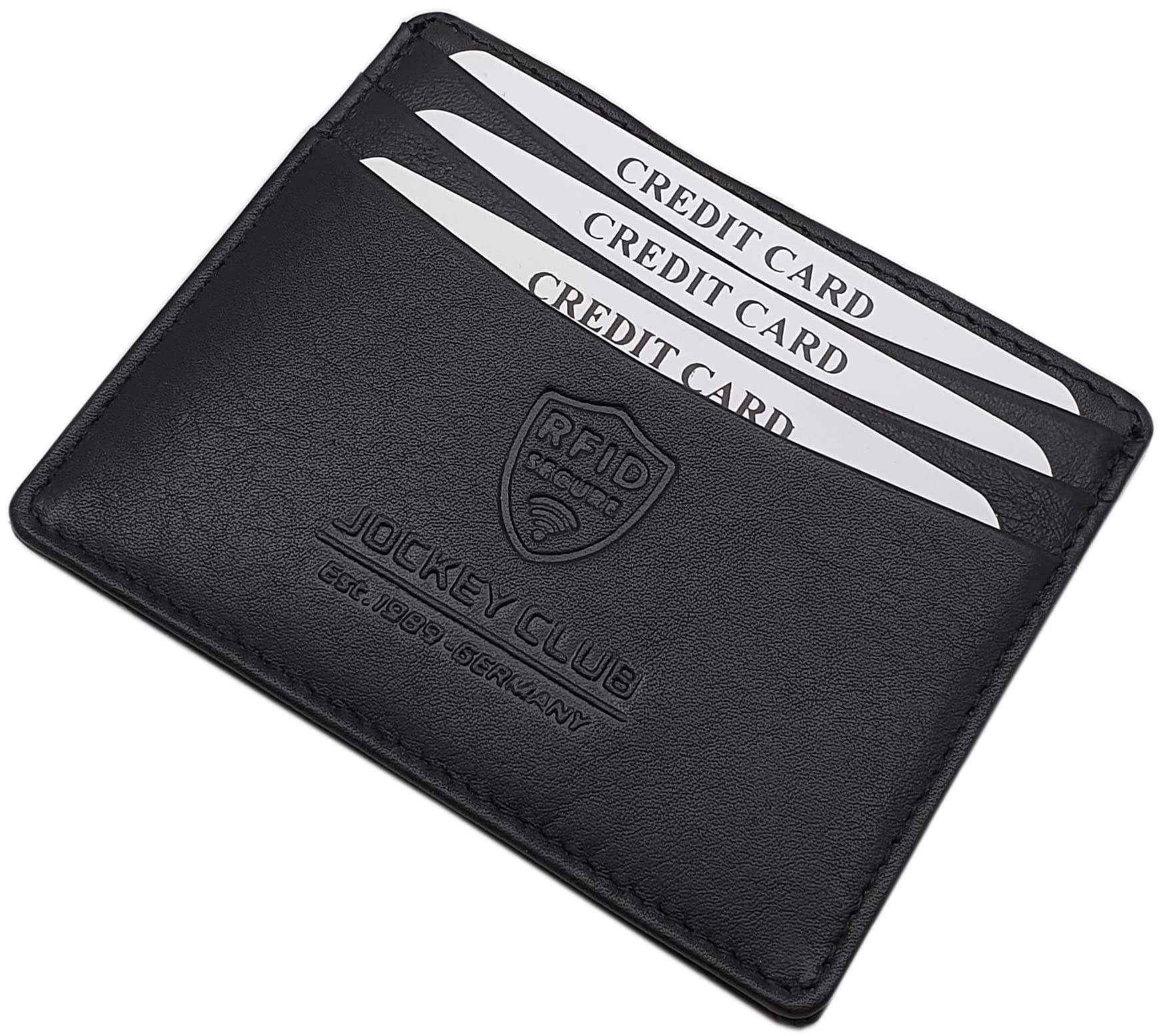myledershop Kredit- und Visitenkartenetuis portacarte nero RFID