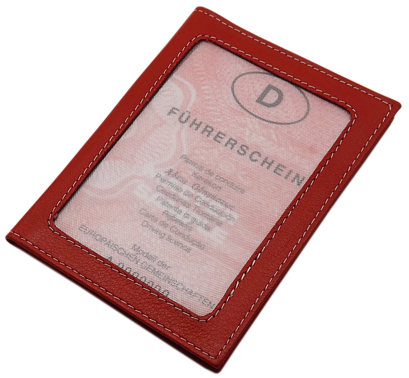 myledershop Karten- und Ausweisetuis porta carte d'identità rosso
