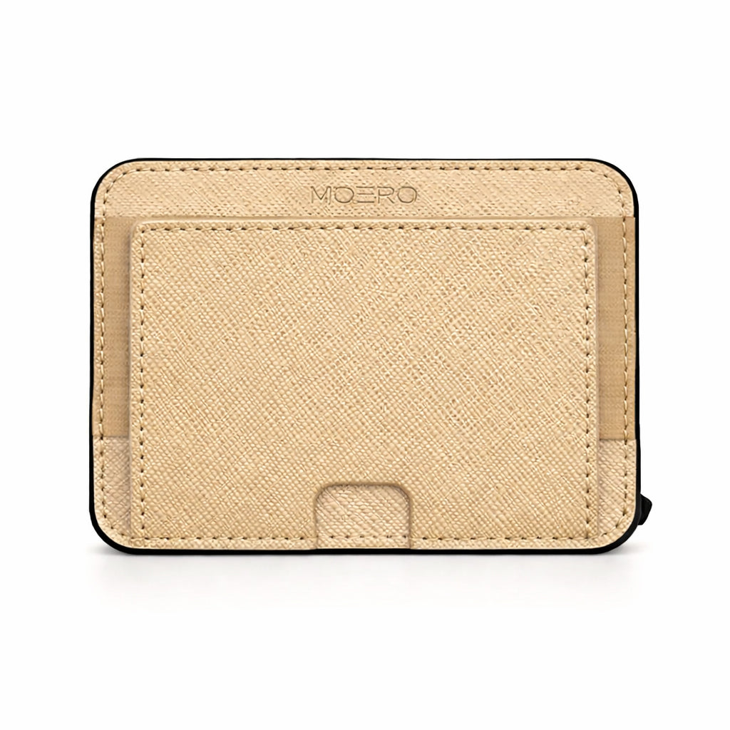 Moero Linea M2 M2 Pro Saffiano Gold portafoglio MagSafe RFID