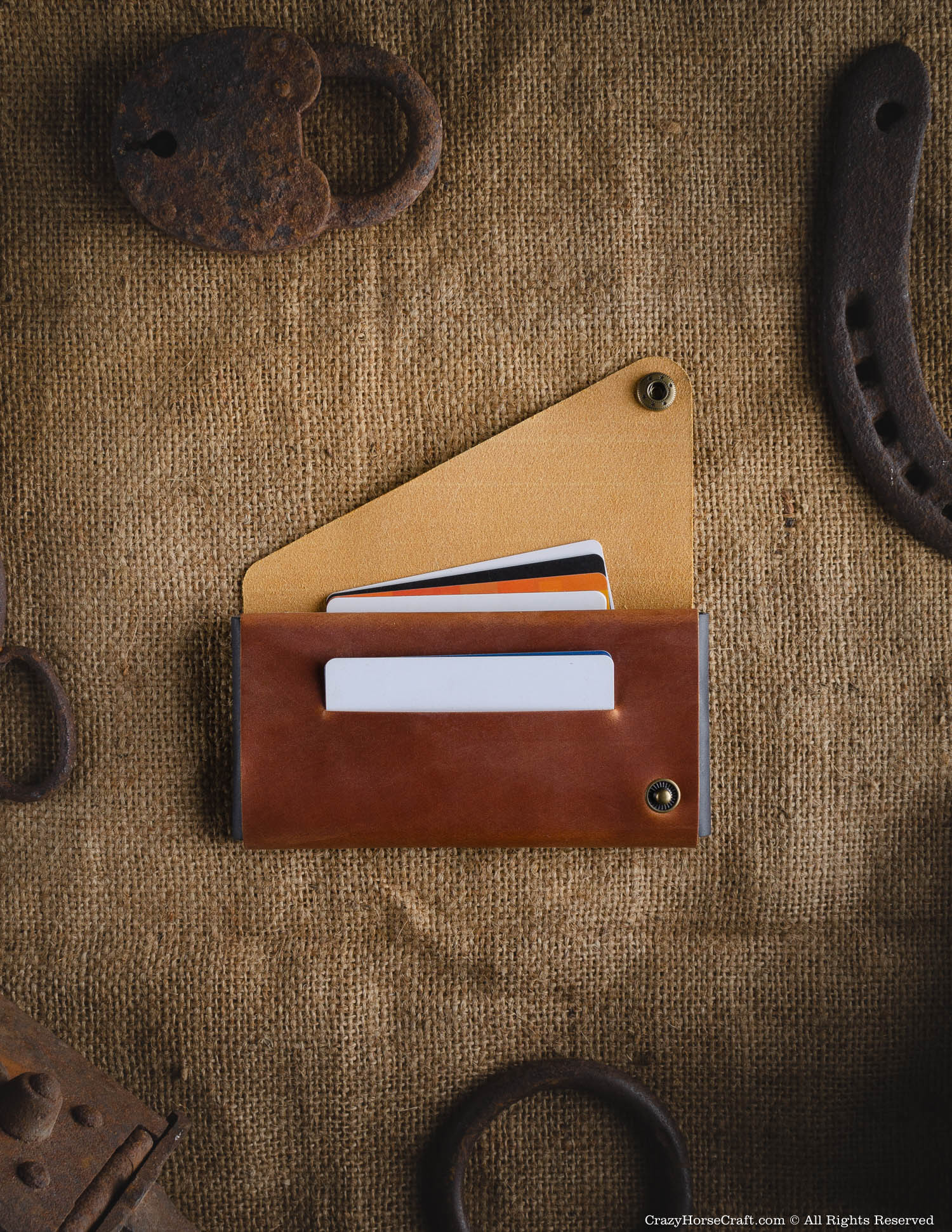 Crazy Horse Craft Minimalist Series portafoglio custodia iPhone Classic Brown