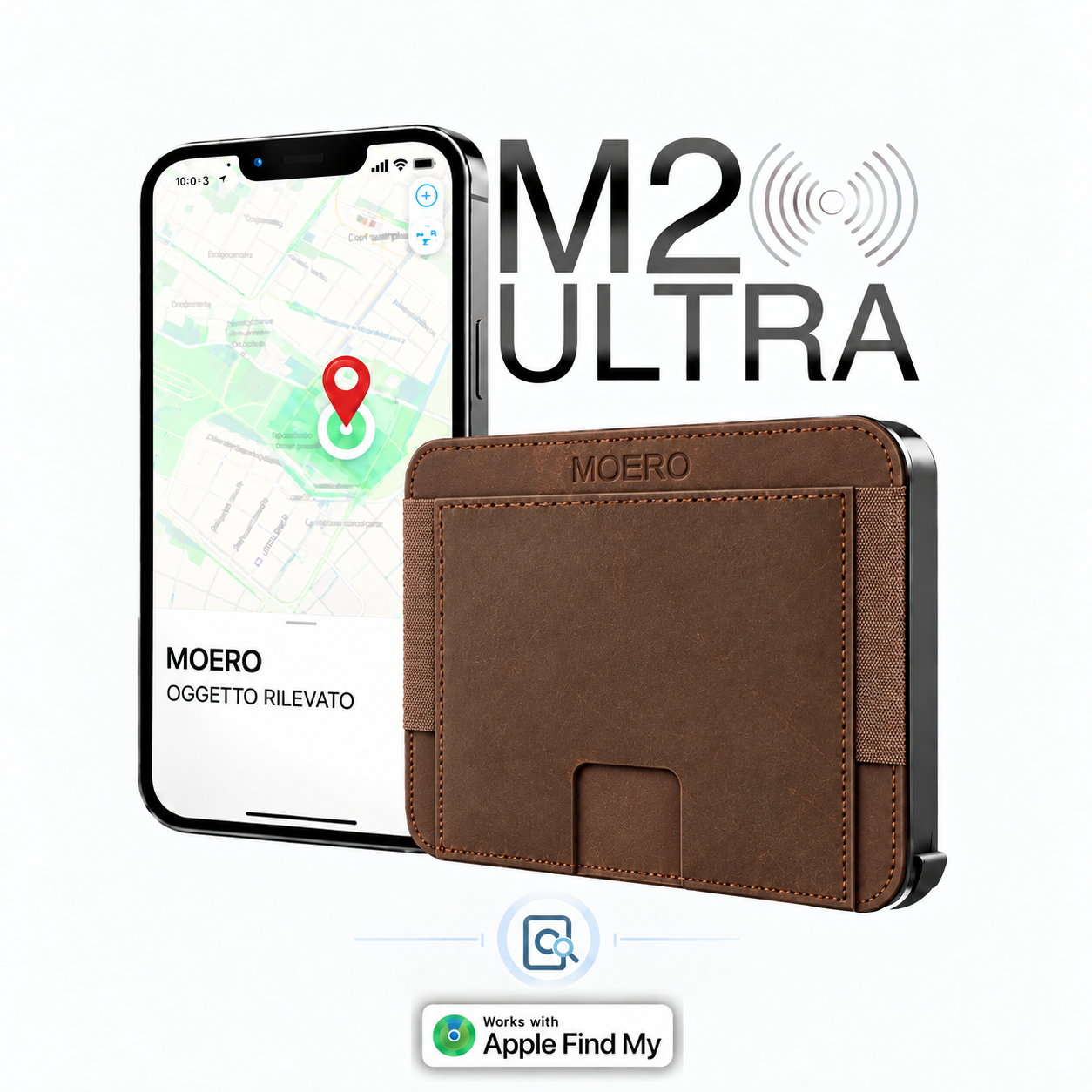 Moero Linea M2 Ultra M2 Ultra portafoglio Cioccolato MagSafe Find My