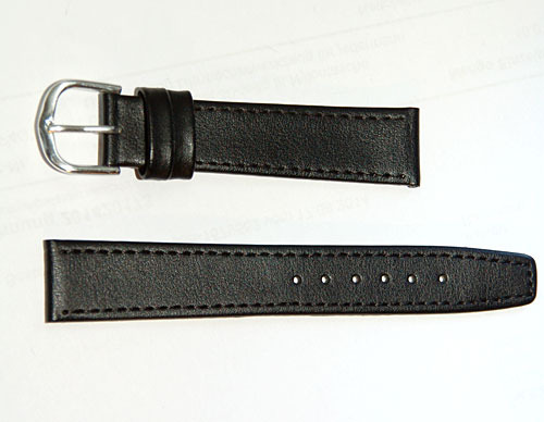 myledershop Uhrenarmbänder 18mm cinturino orologio nero pelle di vitello