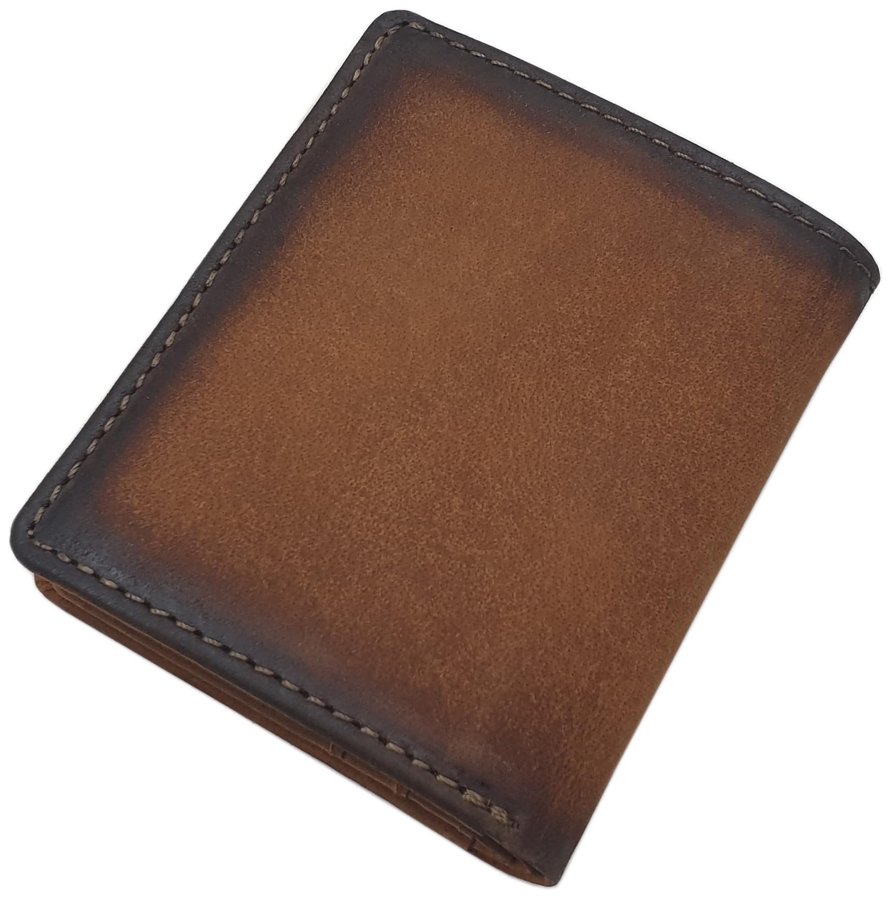 myledershop Herren Geldbörsen portafoglio piccolo verticale Husky cognac RFID