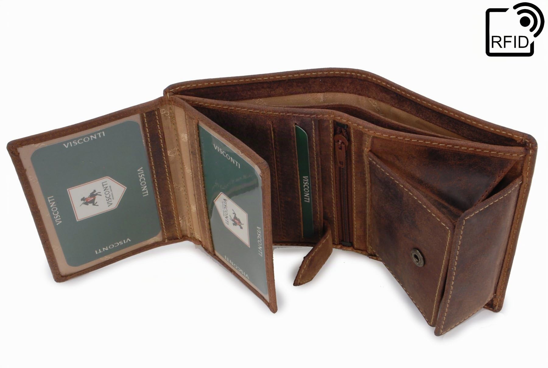 Visconti Hunters Wallets 708 Spear portafoglio uomo Olio Marrone Chiaro RFID