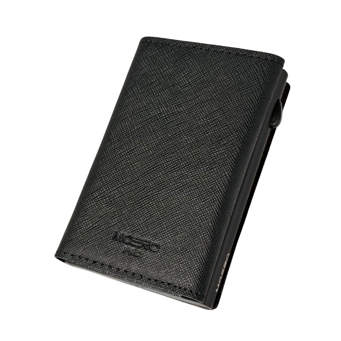 Moero Linea AirTag PRO Zip AirTag Saffiano portafoglio nero RFID