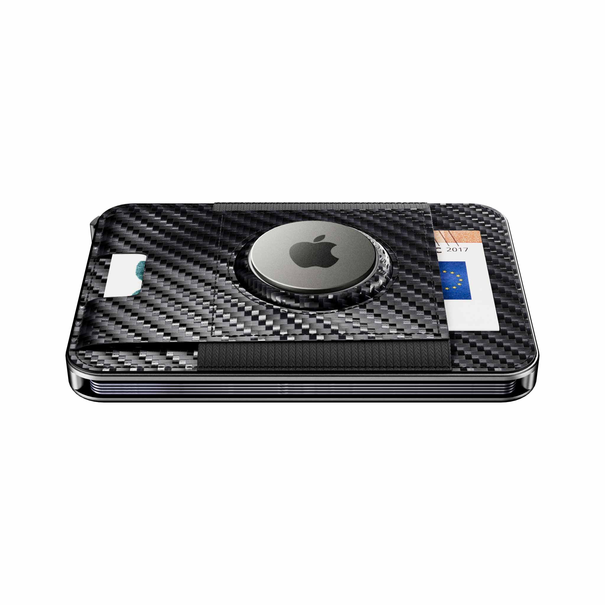 Moero Linea AirTag M2 Pro Airtag Carbon Black portafoglio MagSafe
