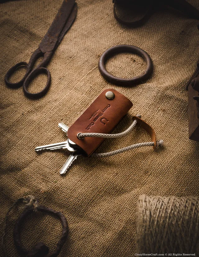 Crazy Horse Craft Key Holders portachiavi in pelle Classic Brown