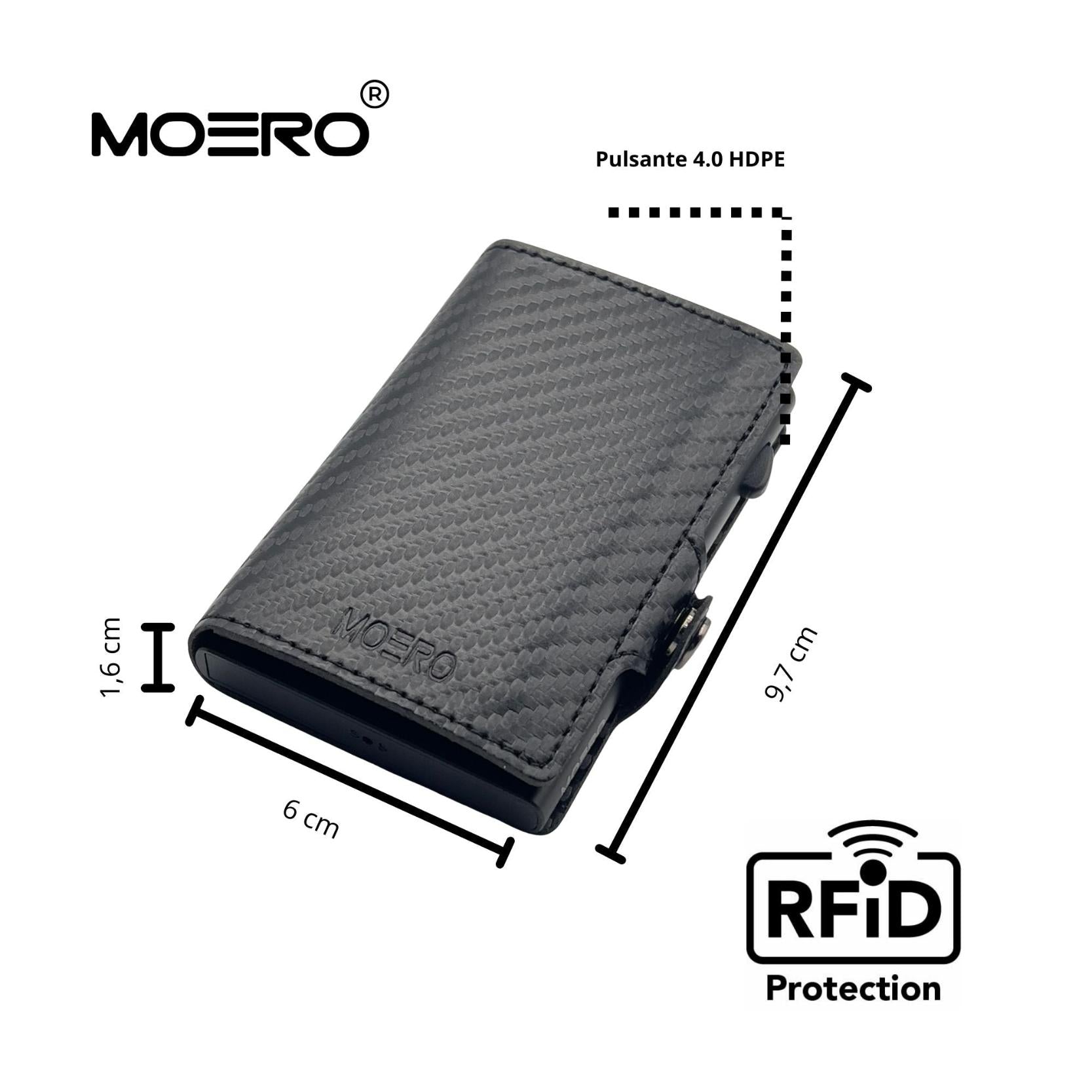 Moero Linea Classic Classic Carbon portafoglio nero 4.0 RFID