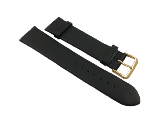 myledershop Uhrenarmbänder 18mm cinturino orologio nero pelle di vitello morbida