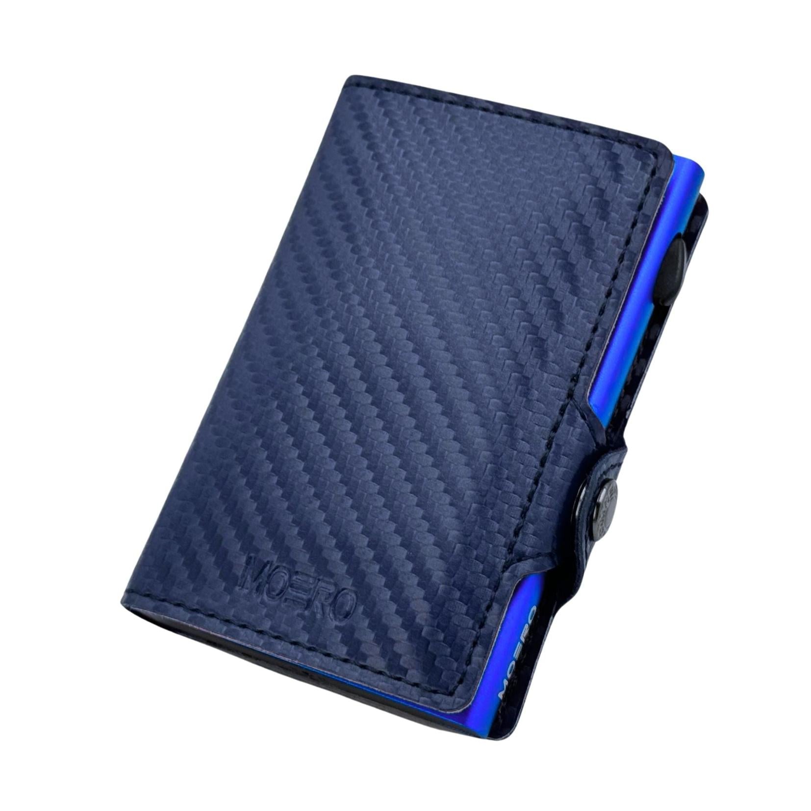 Moero Linea Classic Classic Zip Carbon portafoglio Blu 4.0 RFID